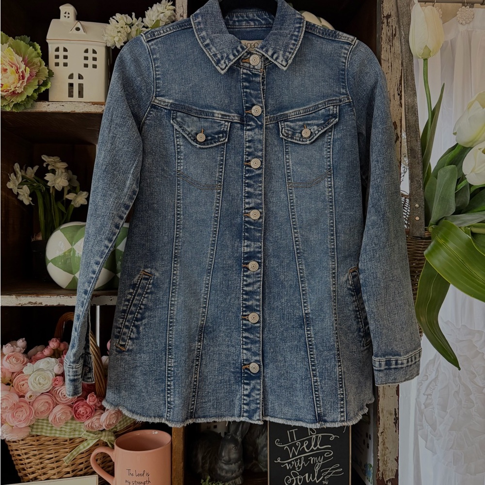 LOGO by Lori Goldstein Blue Jean Jacket